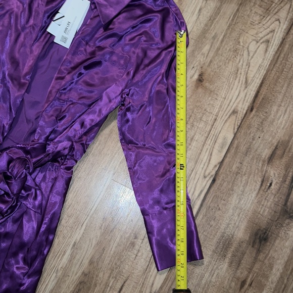 NEW! Zara Purple Belted Wrap Dress - Picture 10 of 12